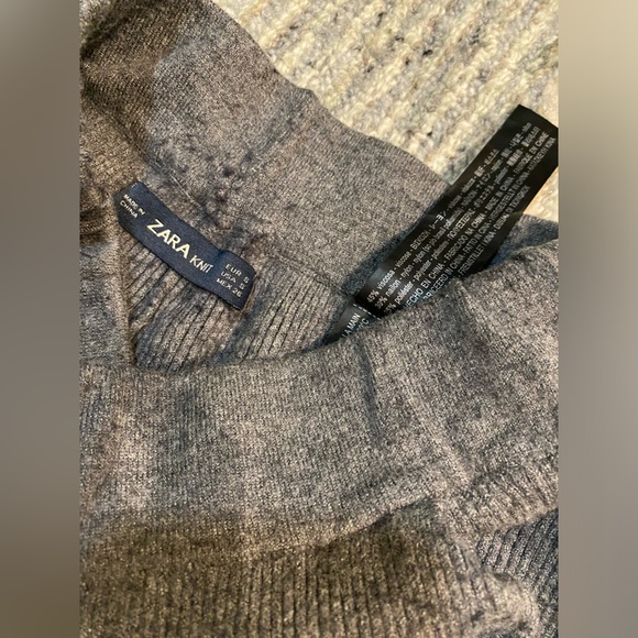 ZARA Ribbed Knit Wide Leg Crop Lounge Pants - Picture 3 of 3